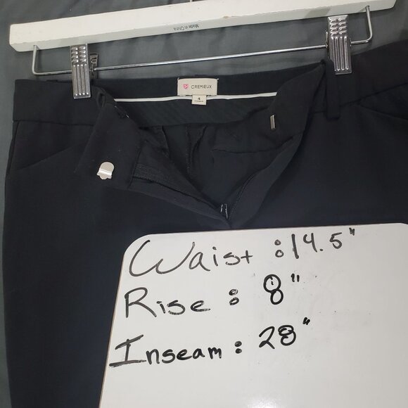 CREMIEUX Womens Pants SZ 4 Straight Leg Low Rise Black Casual Office‎ Business - Picture 6 of 7